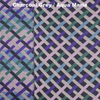 SCARVES - THREADED - MERINO - Charcoal Grey / Aqua Marle -