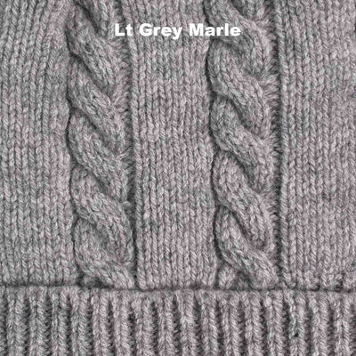 BEANIES - CABLE - WINTER HATS - Lt Grey Marle - 
