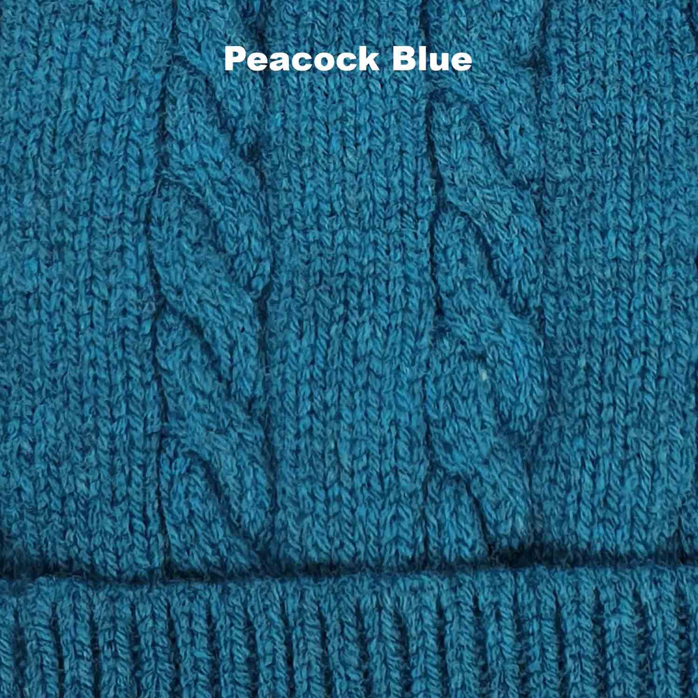 BEANIES - CABLE - WINTER HATS - Peacock Blue - 