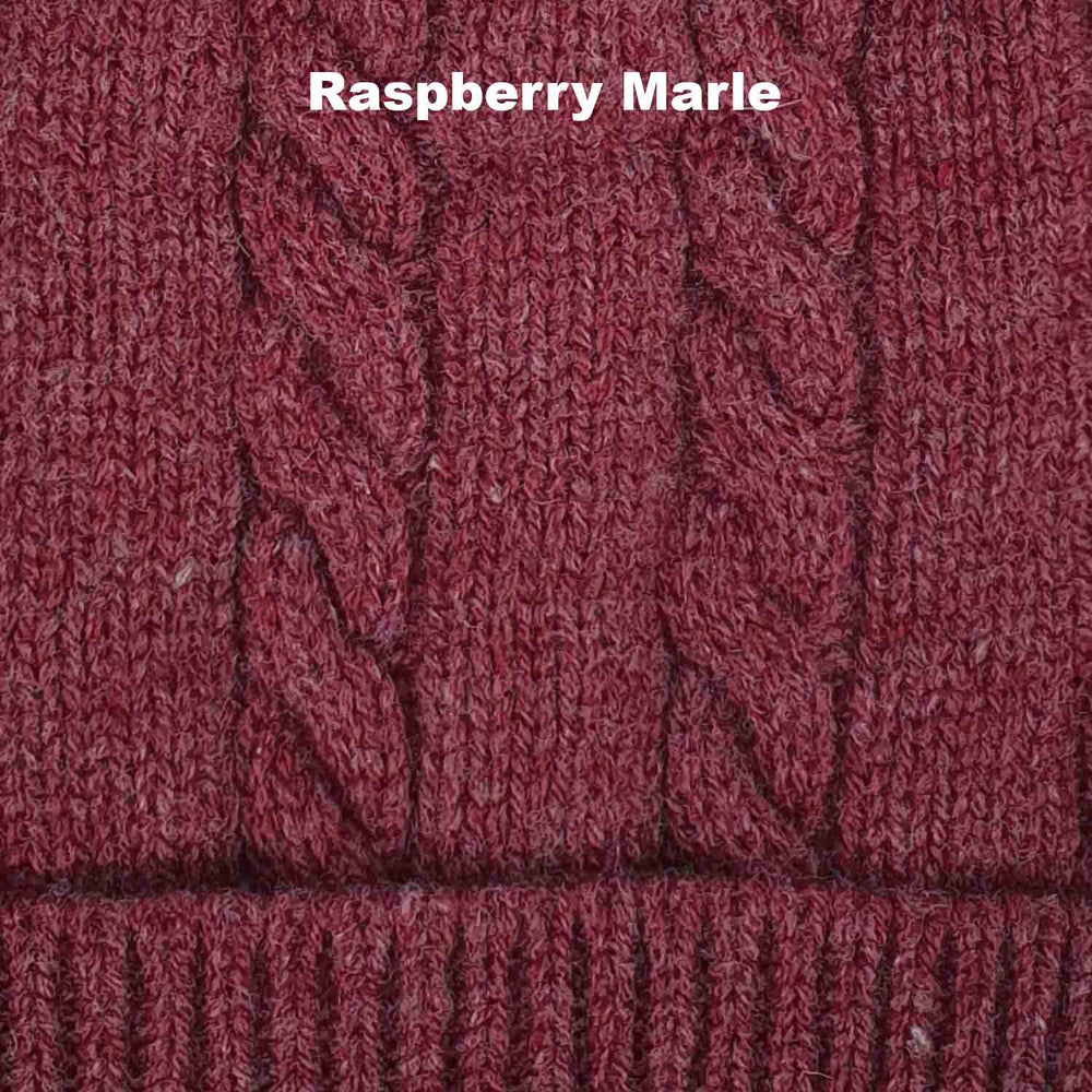 BEANIES - CABLE - WINTER HATS - Raspberry Marle - 