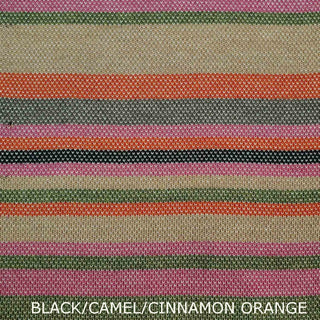 SCARVES - TUMBLE - MERINO - Black / Camel Brown / Cinnamon Orange -