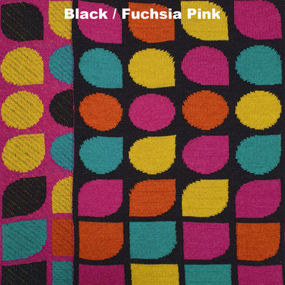 SCARVES - HAUS - EXTRA FINE MERINO WOOL - Black / Fuchsia Pink - 