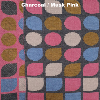 SCARVES - HAUS - MERINO - Charcoal / Musk Pink -