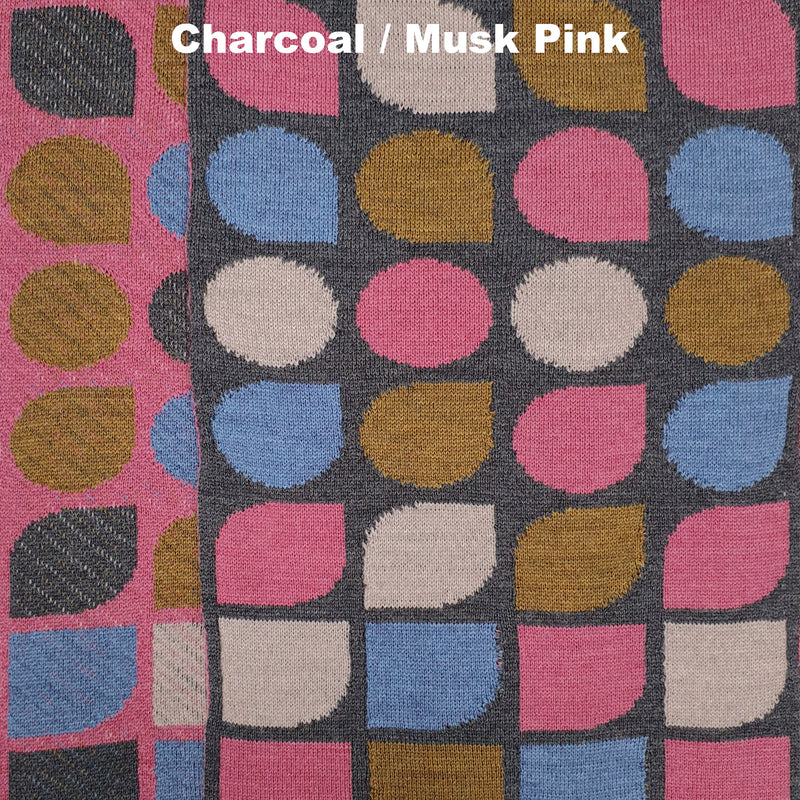 SCARVES - HAUS - EXTRA FINE MERINO WOOL - Charcoal / Musk Pink - 