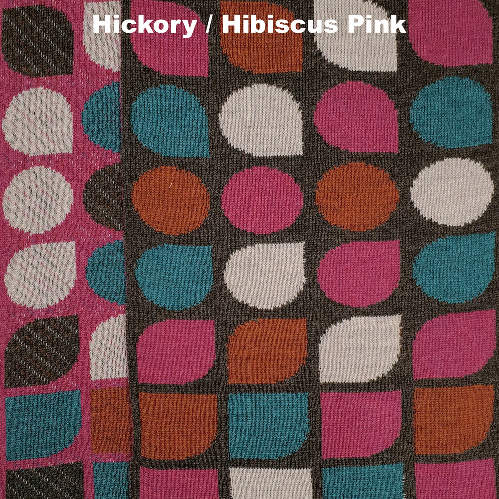 SCARVES - HAUS - EXTRA FINE MERINO WOOL - Hickory / Hibiscus Pink - 