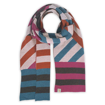 SCARVES - HELLO SAILOR - EXTRA FINE MERINO WOOL - Hibiscus Pink / Peacock Blue - 