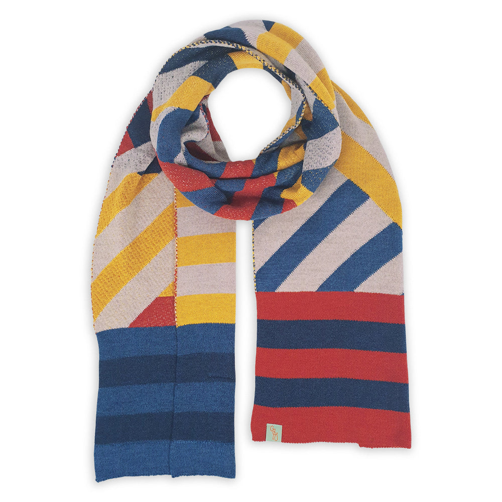 SCARVES - HELLO SAILOR - EXTRA FINE MERINO WOOL - Spice Red / French Navy Blue - 