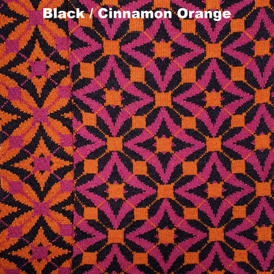 SCARVES - LARA - EXTRA FINE MERINO WOOL - Black / Cinnamon Orange - 