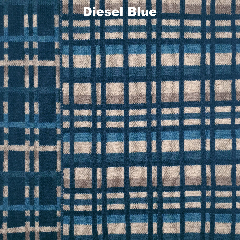 SCARVES - PLAID UP - PREMIUM AUSTRALIAN LAMBSWOOL - Diesel Blue - 