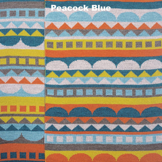 SCARVES - FOLK - MERINO - Peacock Blue -