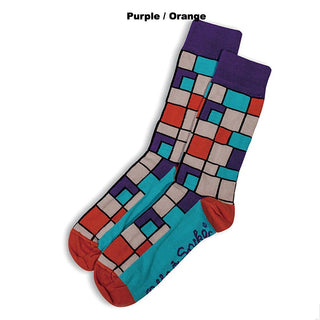 SOCKS - MONDRIANO - AUSTRALIAN COTTON - Purple / Orange - S / 2-8