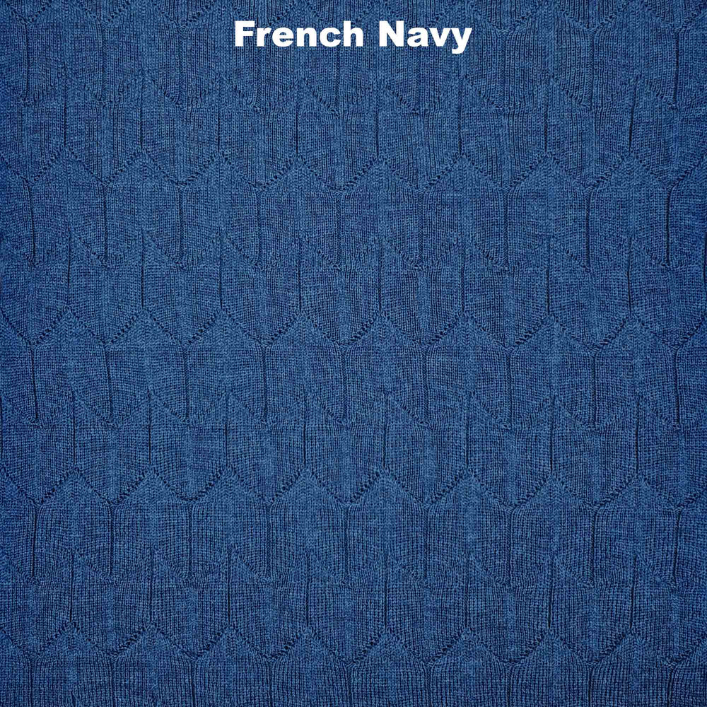 SCARVES - TULIP FIELDS - EXTRA FINE MERINO WOOL - French Navy - 