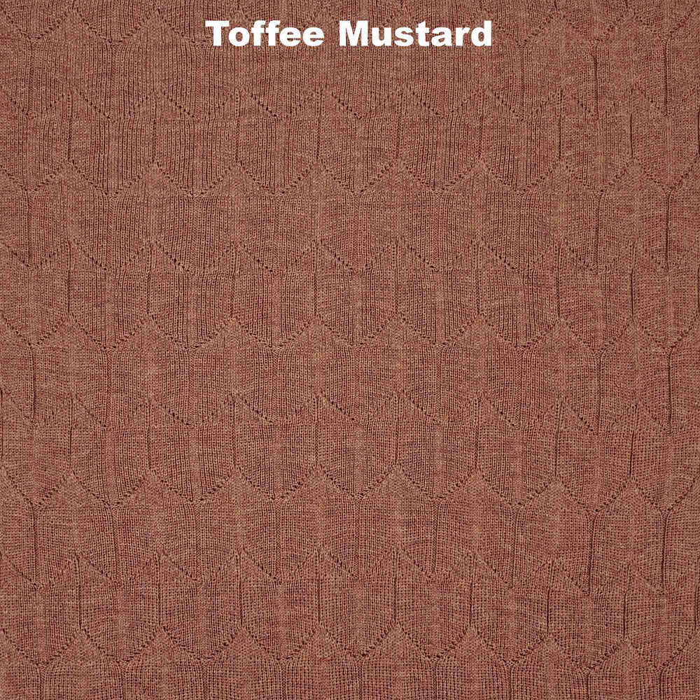 SCARVES - TULIP FIELDS - EXTRA FINE MERINO WOOL - Toffee Mustard - 