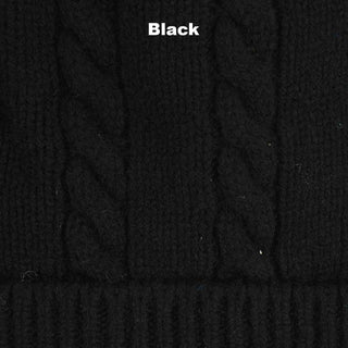 BEANIES - CABLE - PREMIUM AUSTRALIAN LAMBSWOOL - Black - 