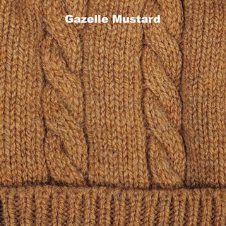 BEANIES - CABLE - PREMIUM AUSTRALIAN LAMBSWOOL - Gazelle Mustard - 