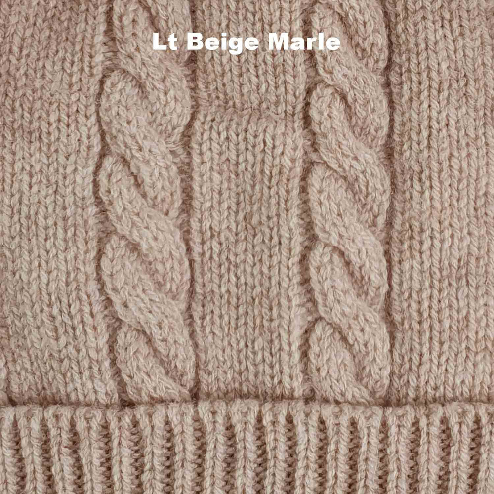 BEANIES - CABLE - WINTER HATS - Lt Beige Marle - 