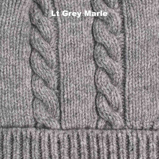 BEANIES - CABLE - PREMIUM AUSTRALIAN LAMBSWOOL - Lt Grey Marle - 