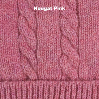 BEANIES - CABLE - PREMIUM AUSTRALIAN LAMBSWOOL - Nougat Pink - 