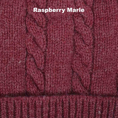 BEANIES - CABLE - WINTER HATS - Raspberry Marle - 