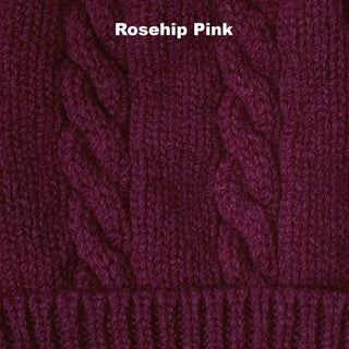 BEANIES - CABLE - LAMBSWOOL - Rosehip Pink -