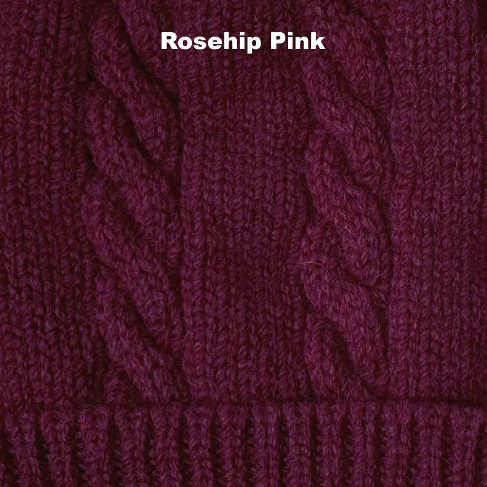 BEANIES - CABLE - WINTER HATS - Rosehip Pink - 