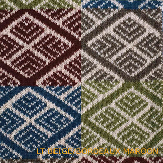SCARVES - SPRINKLE - LAMBSWOOL - Lt Beige / Bordeaux Maroon -