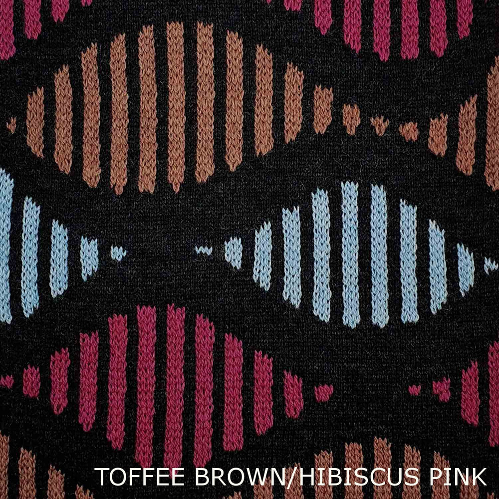 SCARVES - RUSTY CAGE - EXTRA FINE MERINO WOOL - TOFFEE BROWN/HIBISCUS PINK - 