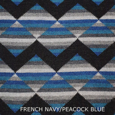 SCARVES - SUNSET - EXTRA FINE MERINO WOOL - FRENCH NAVY/PEACOCK BLUE - 