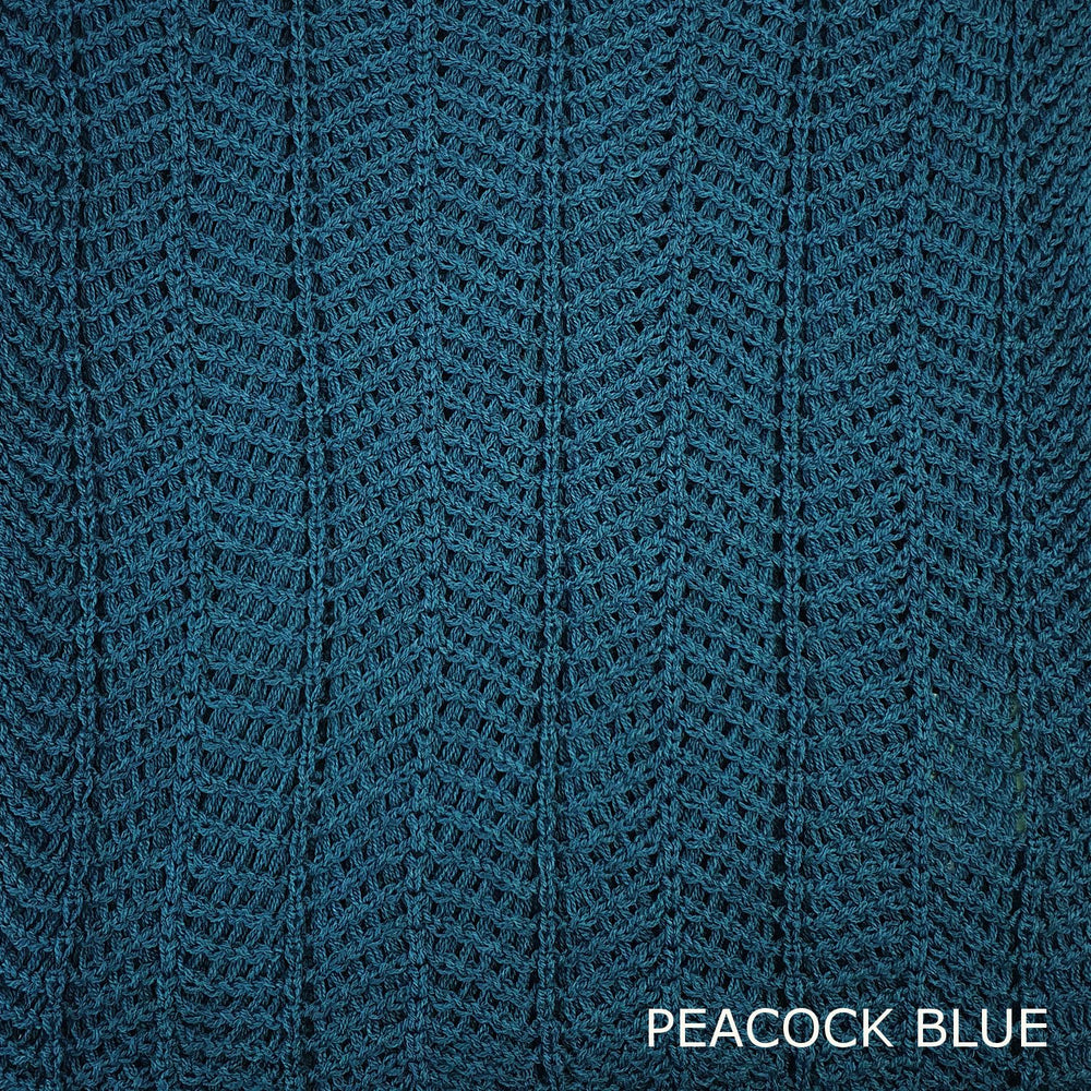 SCARVES - TWINKLE - EXTRA FINE MERINO WOOL - PEACOCK BLUE - 