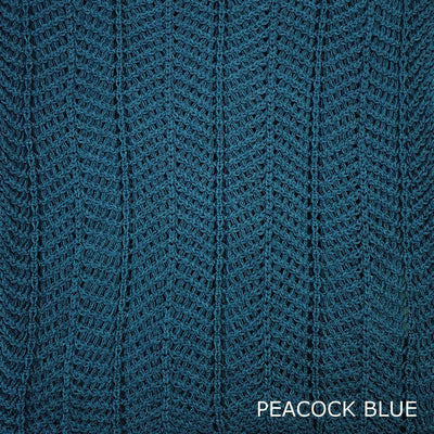 SCARVES - TWINKLE - EXTRA FINE MERINO WOOL - PEACOCK BLUE - 