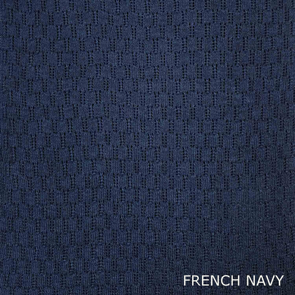 SCARVES - WILLOW - EXTRA FINE MERINO WOOL - FRENCH NAVY BLUE - 