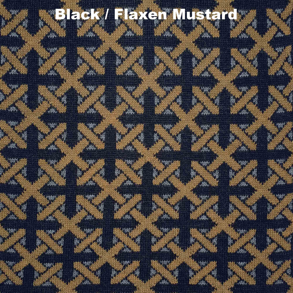 SCARVES - CLICKETY CLACK - EXTRA FINE MERINO WOOL - Black/Flaxen Mustard - 