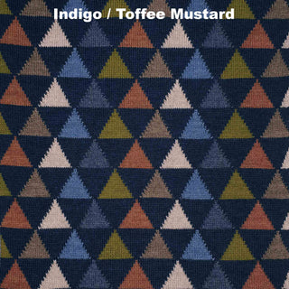 SCARVES - KALEIDOSCOPE - MERINO - Indigo / Toffee Mustard -