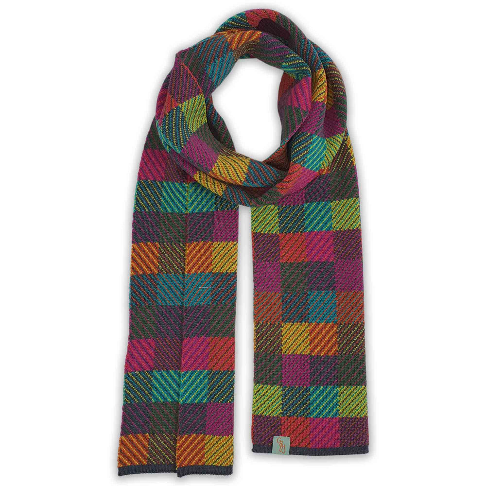 SCARVES - PATCH - EXTRA FINE MERINO WOOL - Charcoal/Cinnamon - 
