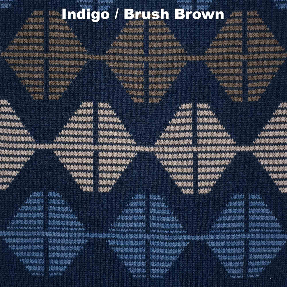 SCARVES - SPINDLE - EXTRA FINE MERINO WOOL - Indigo/Brush Brown - 