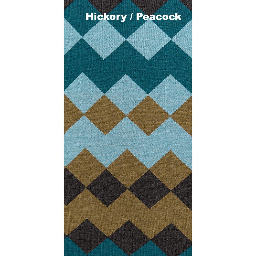 SCARVES - HARLEQUIN - EXTRA FINE MERINO WOOL - Hickory / Peacock Blue - 