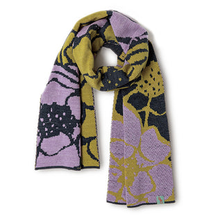 SCARVES - POPPY - EXTRA FINE MERINO WOOL - Dusty Pink / Golden / Main Image - 