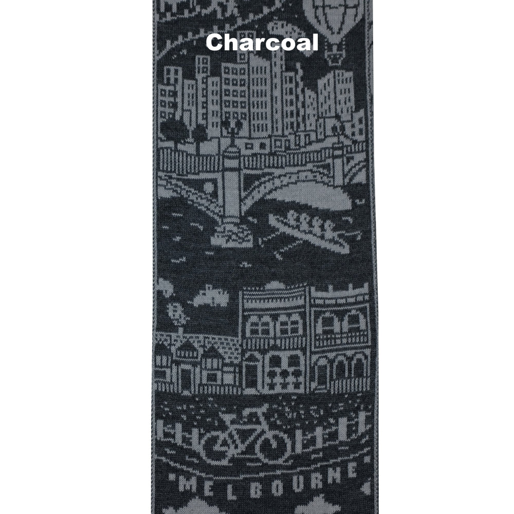 SCARVES - MELBOURNE - EXTRA FINE MERINO WOL - Charcoal - 