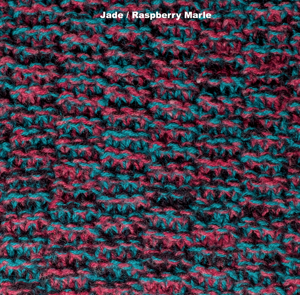 SCARVES - MUMBO JUMBO - PREMIUM AUSTRALIAN LAMBSWOOL - Jade / Raspberry Marle - 