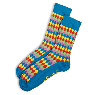 SOCKS - ARGYLISH - AUSTRALIAN COTTON - Teal - S / 2-8