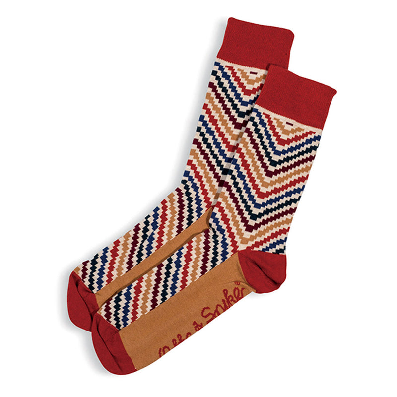 SOCKS - IN & OUT - AUSTRALIAN COTTON - Red / Tan - S / 2-8