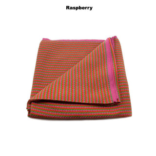 BLANKETS - NANNA’S KNOTS - BABY BLANKETS - Raspberry / Tangerine / Grass - Extra Small